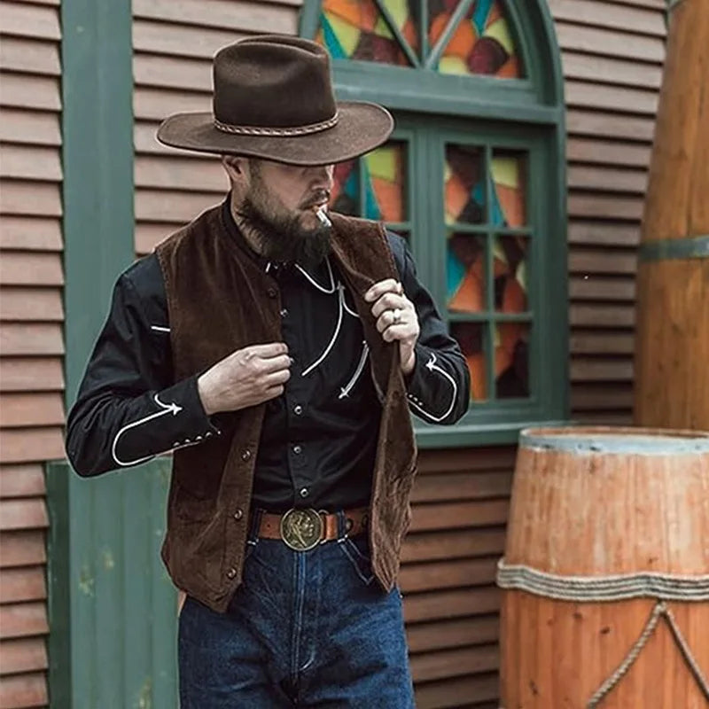 2026 Men's Retro Vest British Style Workwear Corduroy Vestes Casual Coat Single Breasted Sleeveless Jacket for Men Formal Vest