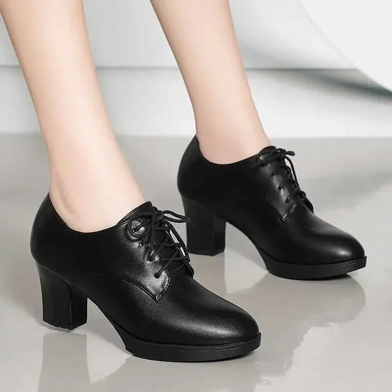 zapatos de mujer women fashion round toe high quality patent leather lace up shoes lady casual anti skid comfort shoes b677