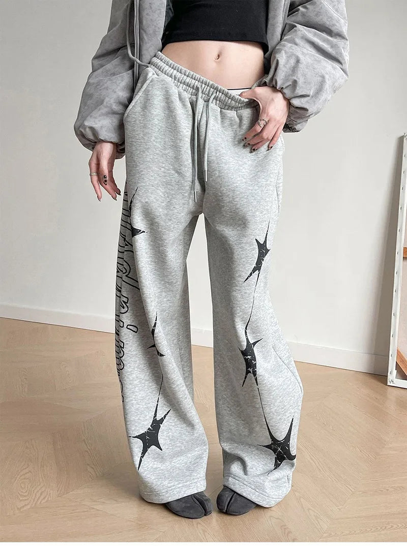 Jogging Streetwear Étoiles Lettres Femme