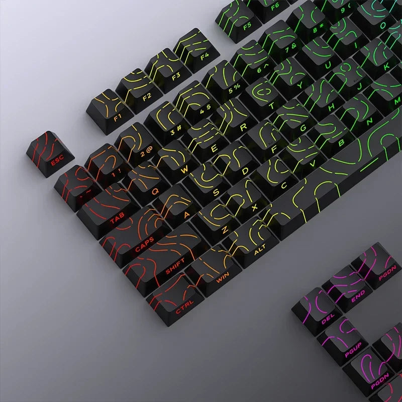 Contour 4.0 Side Engraved Keycap PBT Translucent 97 Key Gaming Mechanical Keyboard Key Cap White For Magnetic Switch F75 GMK87