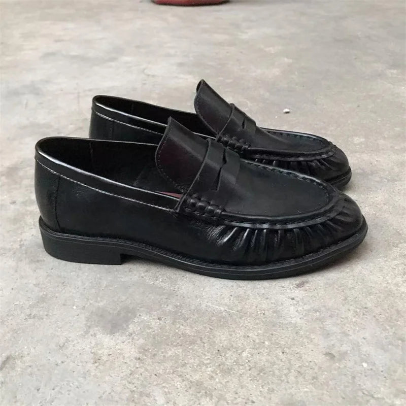 High Quality French Flats Women Shoes Retro Brown Ladies Shoes Woman Fashion Brand Designer Shoes for Women