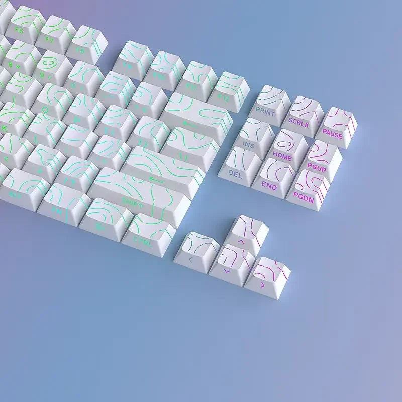 Contour 4.0 Side Engraved Keycap PBT Translucent 97 Key Gaming Mechanical Keyboard Key Cap White For Magnetic Switch F75 GMK87
