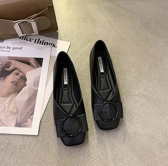 Shoes For Woman 2025 Flat Flats Women's Summer Footwear Low Heel Elegant Pointed Toe White On Promotion 39 Social Chic Point Hot