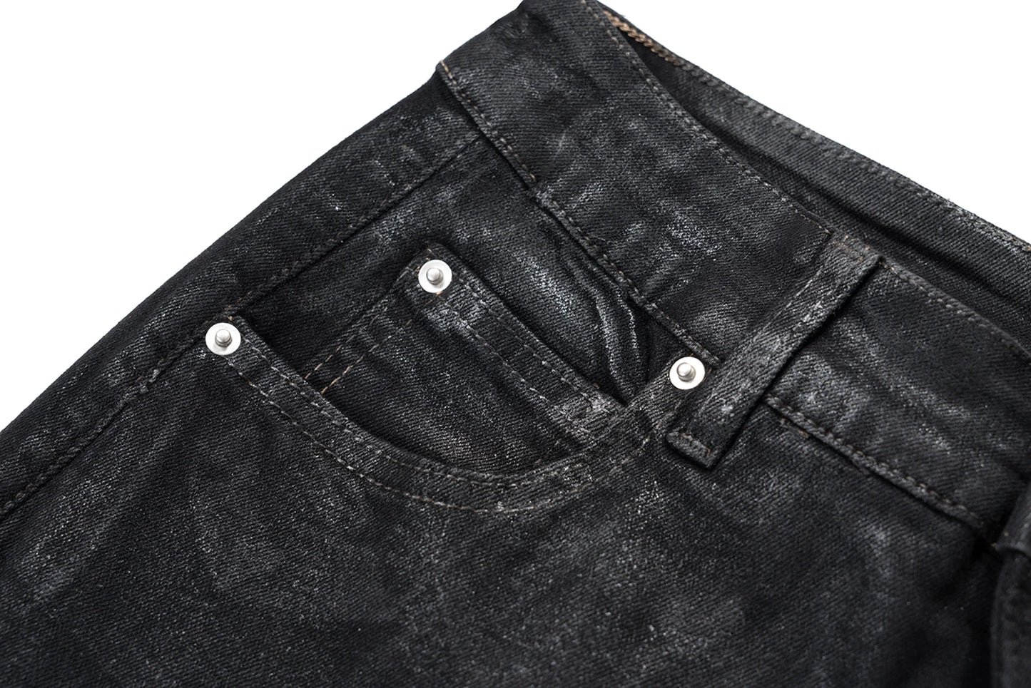 Jean Streetwear Noir Ciré Large Homme