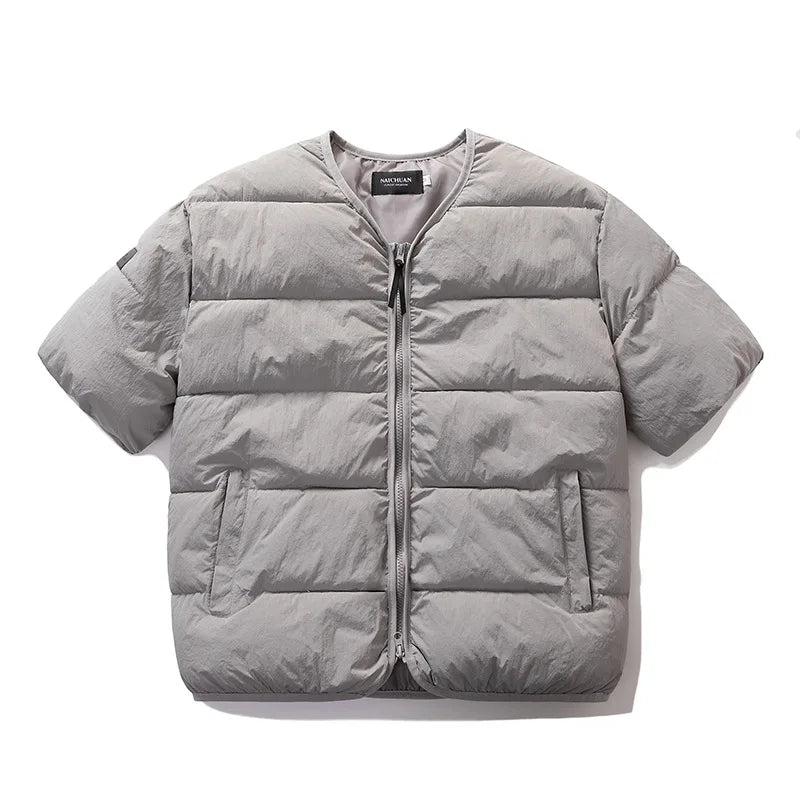 Korean Fashion Vests Warm Men and Women Half-sleeved Vest Jackets Winter Fashion Couple Cotton-Padded Vest Coats Warm Waistcoats