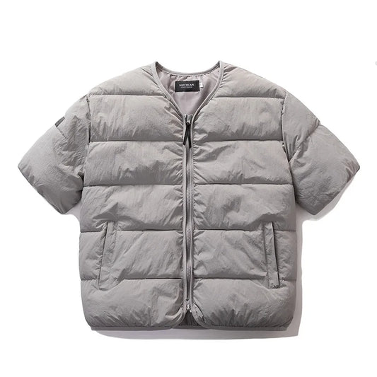 Korean Fashion Vests Warm Men and Women Half-sleeved Vest Jackets Winter Fashion Couple Cotton-Padded Vest Coats Warm Waistcoats