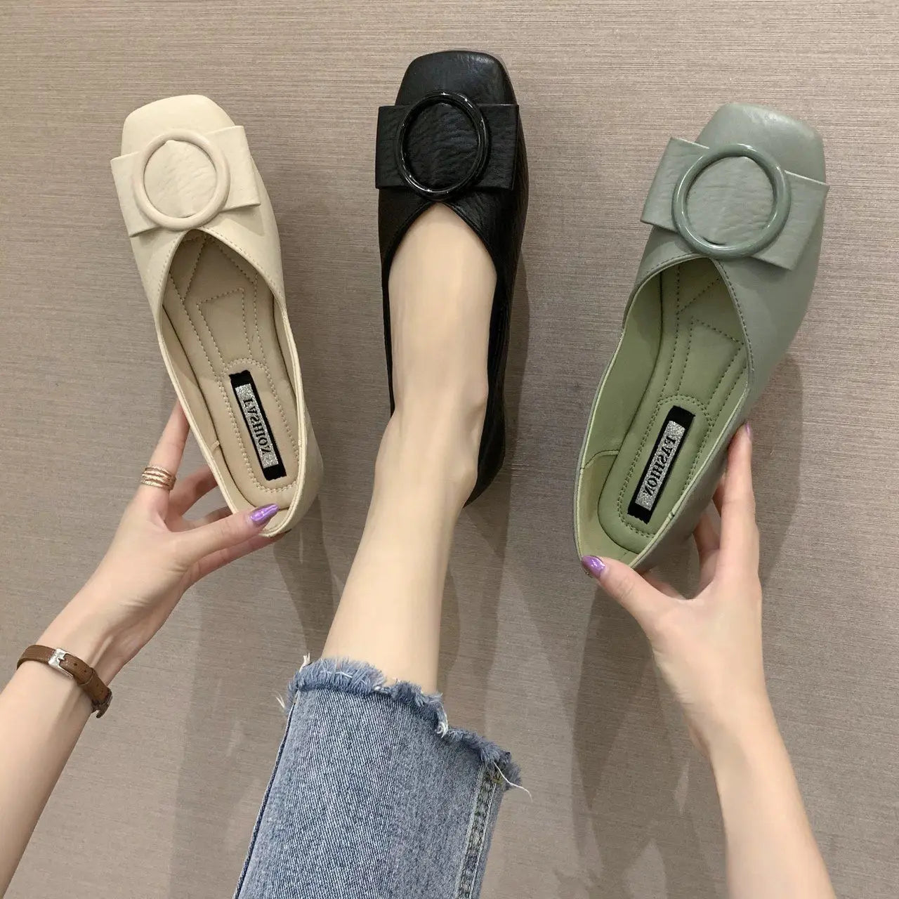 Shoes For Woman 2025 Flat Flats Women's Summer Footwear Low Heel Elegant Pointed Toe White On Promotion 39 Social Chic Point Hot