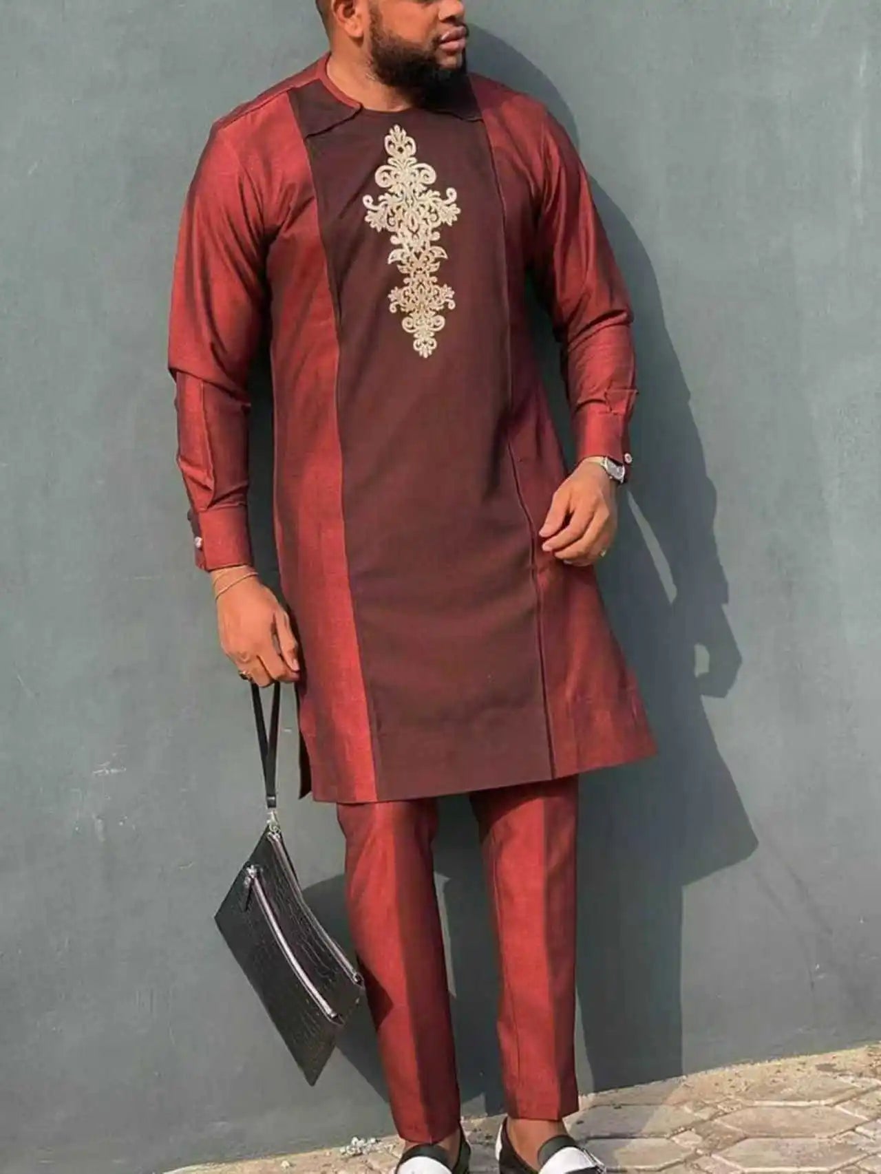 Ensemble Kaftan Africain Brode 2 Pieces