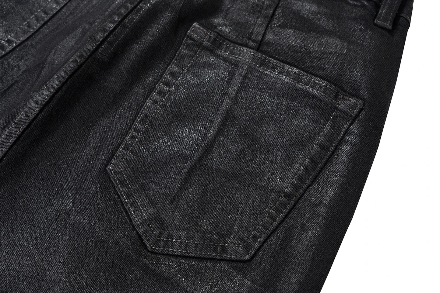 Jean Streetwear Noir Ciré Large Homme