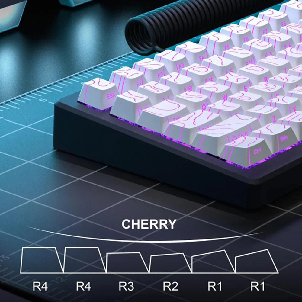 Set de Touches PBT "Neon Glow" - Gravure Latérale