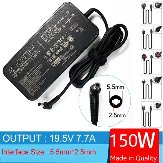 19.5V 7.7A 150W 5.5*2.5MM Laptop AC Adapter Charger for Asus ROG Strix G535SX GL503GE GL703GE GL503VD GL703VM GL551JW GL703VD