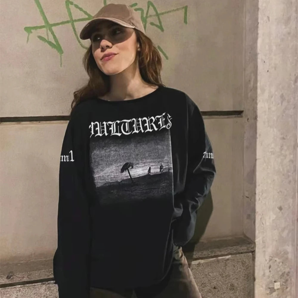 T-shirt Manches Longues Streetwear Sanskrit Unisexe