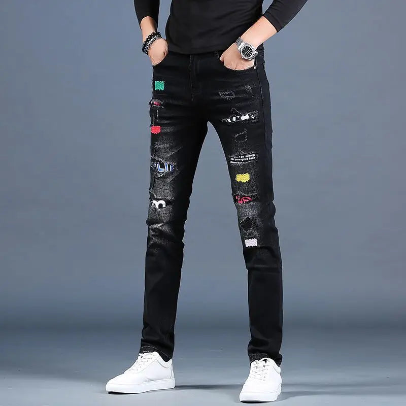 Jean Brode Patches Harajuku Slim Korean