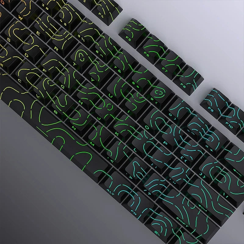Contour 4.0 Side Engraved Keycap PBT Translucent 97 Key Gaming Mechanical Keyboard Key Cap White For Magnetic Switch F75 GMK87