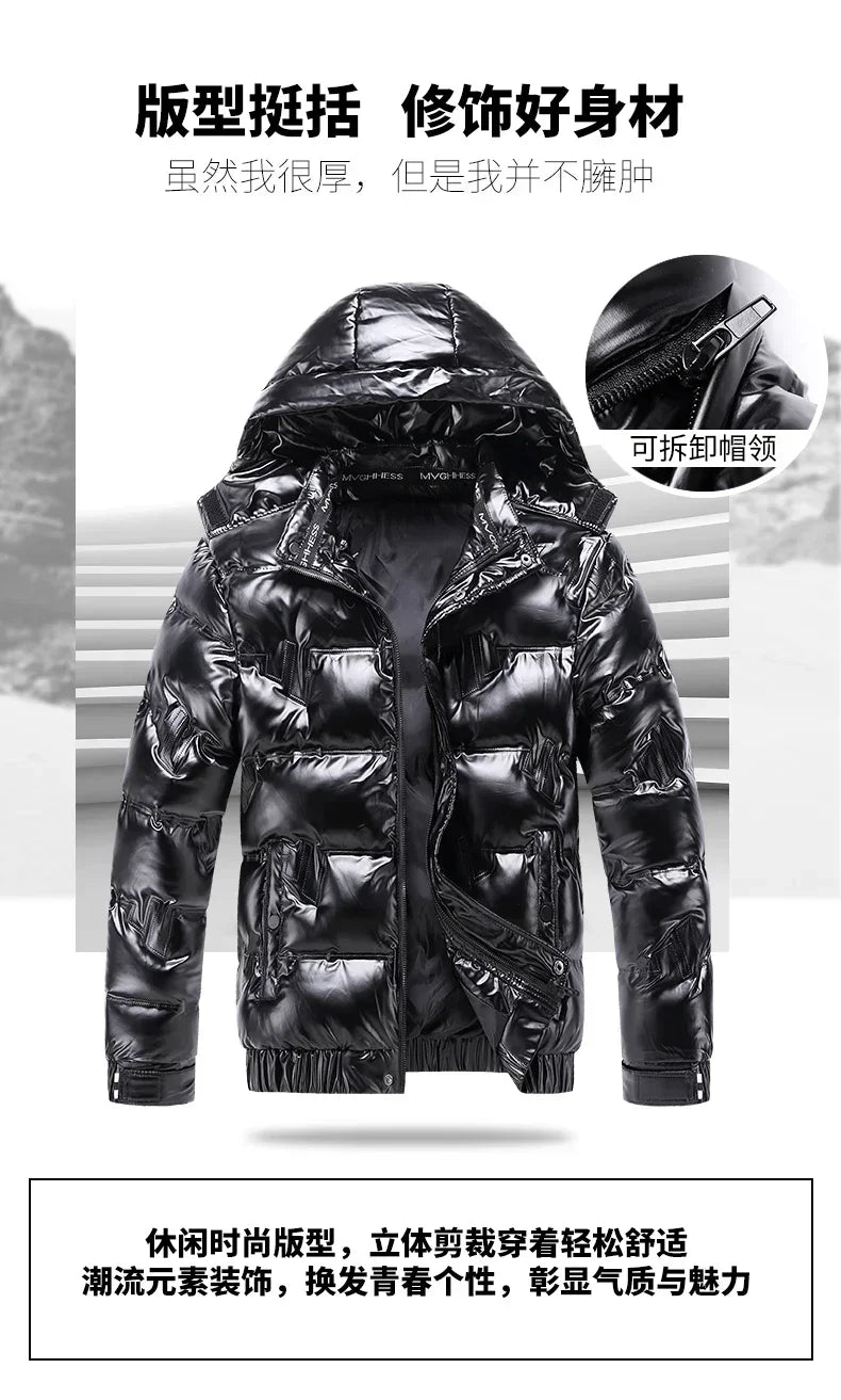 Parka Homme Brillant Impermeable Hiver