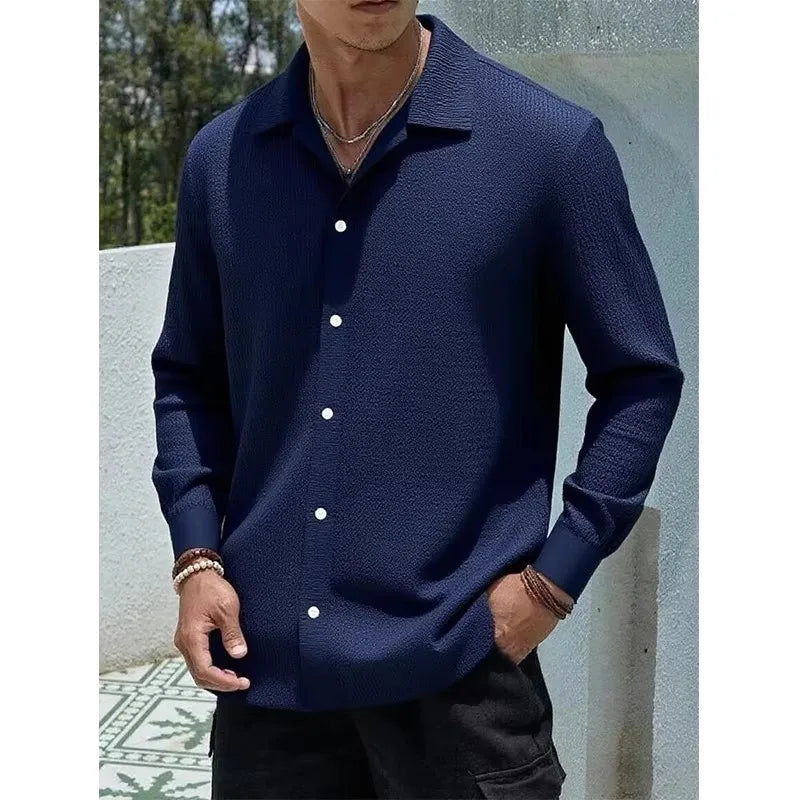 Chemise ML Homme Baggy Hip-Hop M-4XL