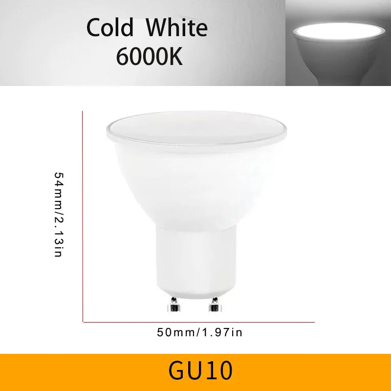 4PCS LED Spotlight Bulb GU10 AC220V 3W 6W 9W 12W 180 Degree Beam Angle High Lumen Indoor LED Energy Saving Lights Bulb