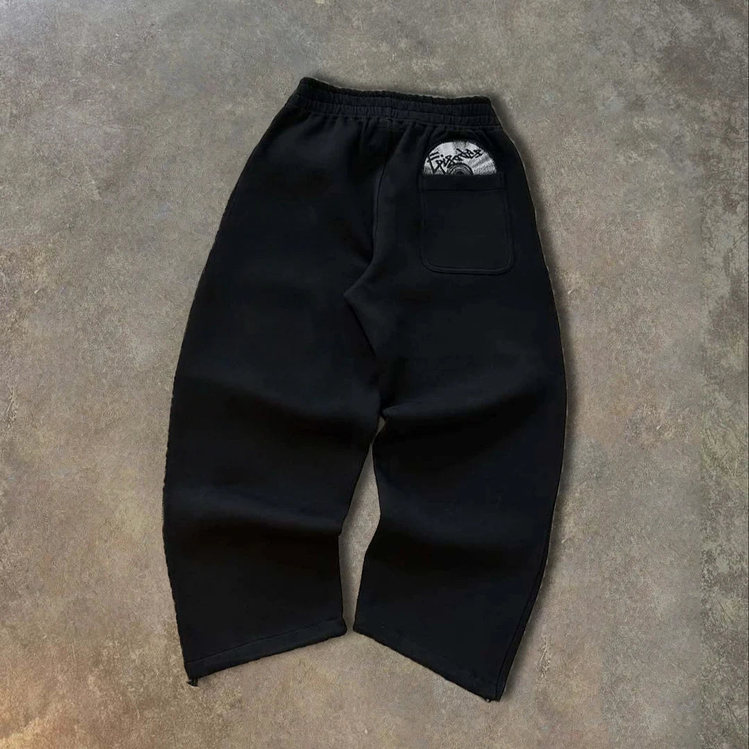 Pantalon Streetwear Brodé Couple Automne