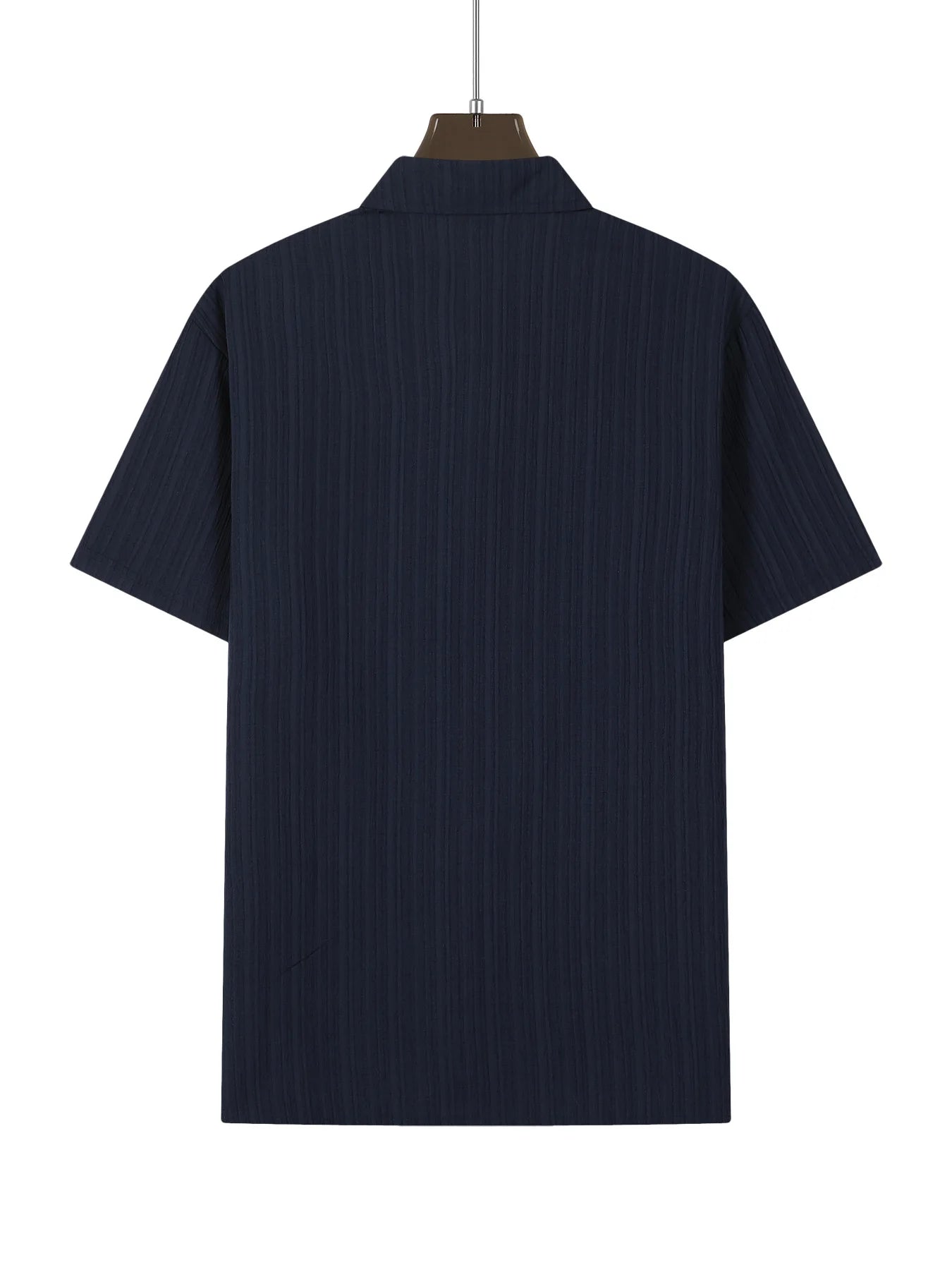 Chemise MC Coton Uni Col Rabattu Beach