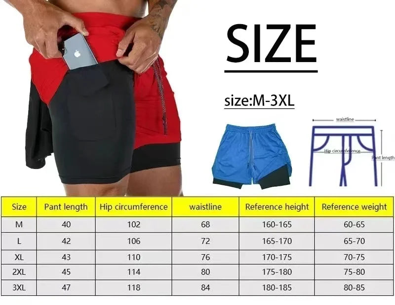 Sport Shorts Men 2099 Spider Sportswear Double-Deck Running Shorts 2 In 1 Beach Bottoms Summer Gym Fitness Training Short Pants