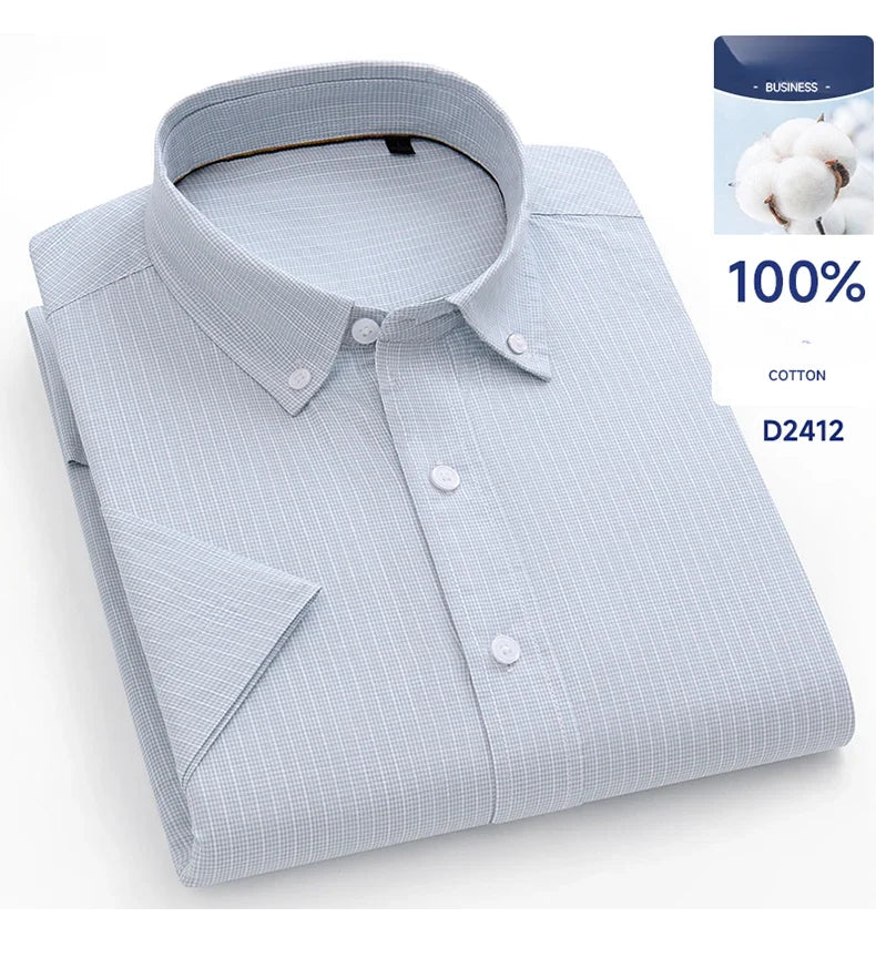 Chemise MC Coton Slim Fit Korean