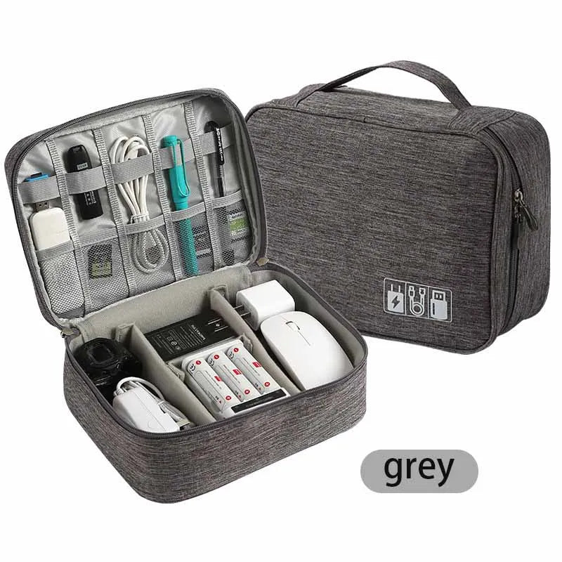1/Ppcs Electronic Product Storage Bag Waterproof Electronic Storage Bag Portable USB Data Cable Charger Plug Storage Bag