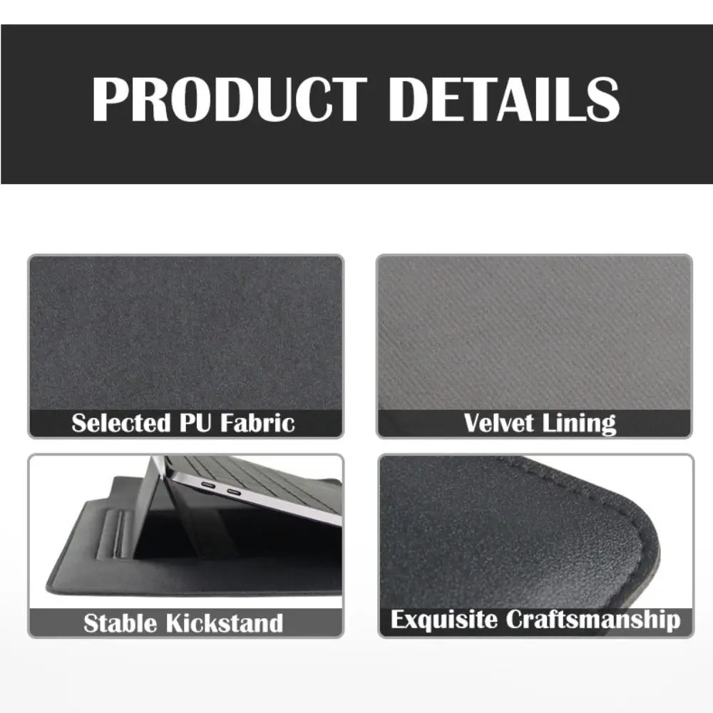 Portable 13 15 inch Adjustable Stand Laptop Sleeve with Mouse Pad Ultra Thin Tablet Case Portable Shockproof for HP/Dell/Surface