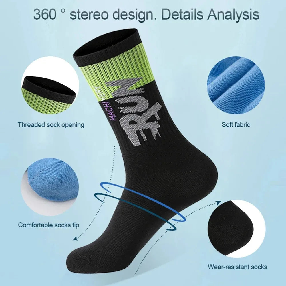 Sport Socks Breathable Sweat-absorbing Running Basketball Socks Quick Dry Outdoor Sport Trend Mid Calf Cycling Socks