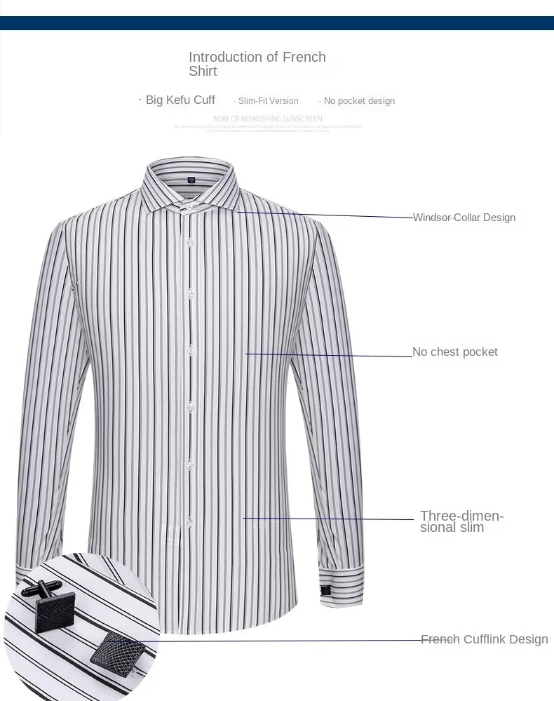 Chemise ML Slim Windsor Cufflinks Rayee