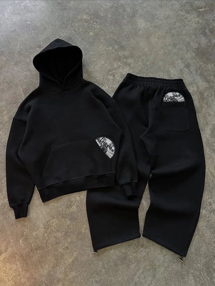 Ensemble Sport Y2K Harajuku Brodé Homme