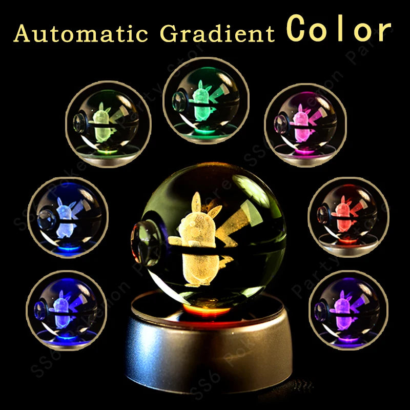 Veilleuse Pokémon 3D - Cristal de Collection (Pikachu/Gengar)