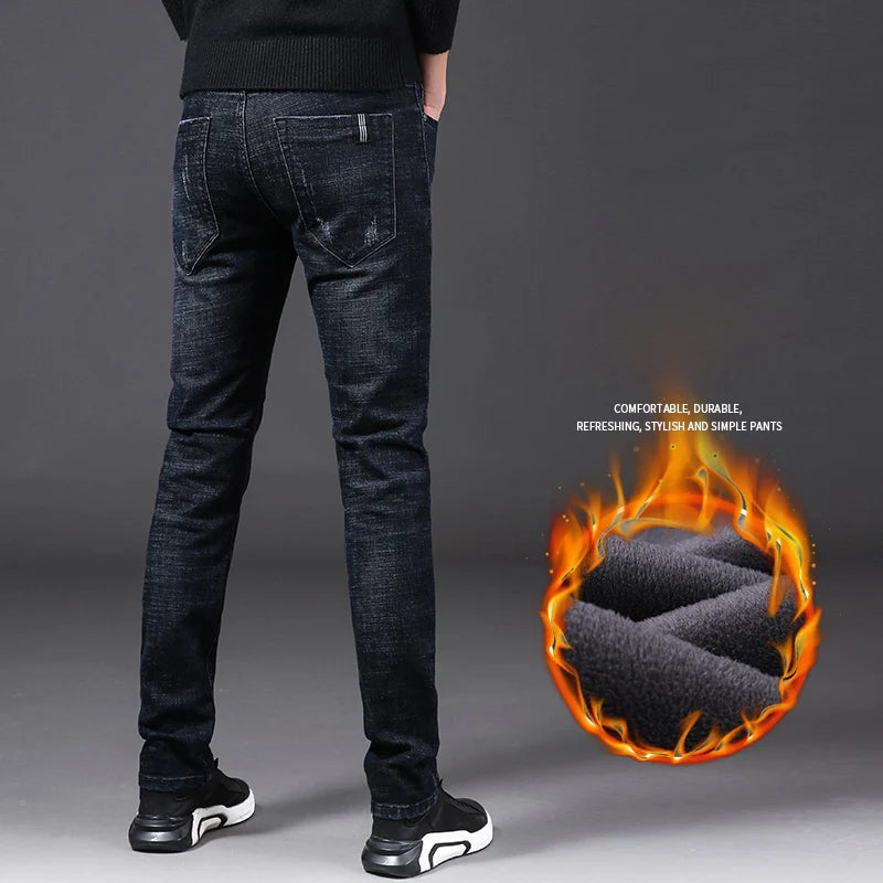Jean Thermique Homme Fleece Hiver Droit