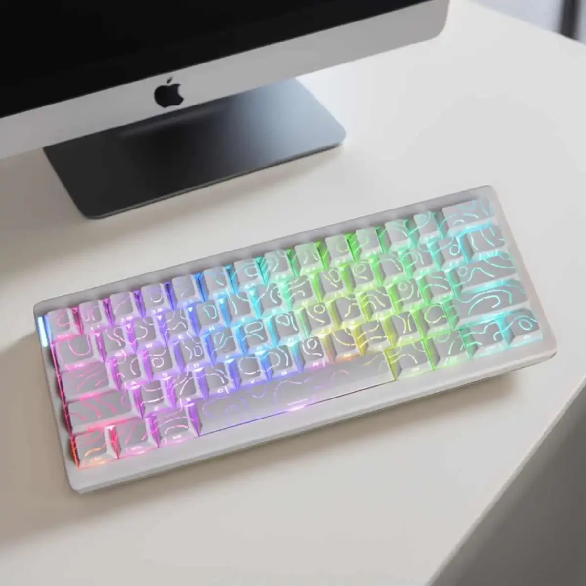 Set de Touches PBT "Neon Glow" - Gravure Latérale