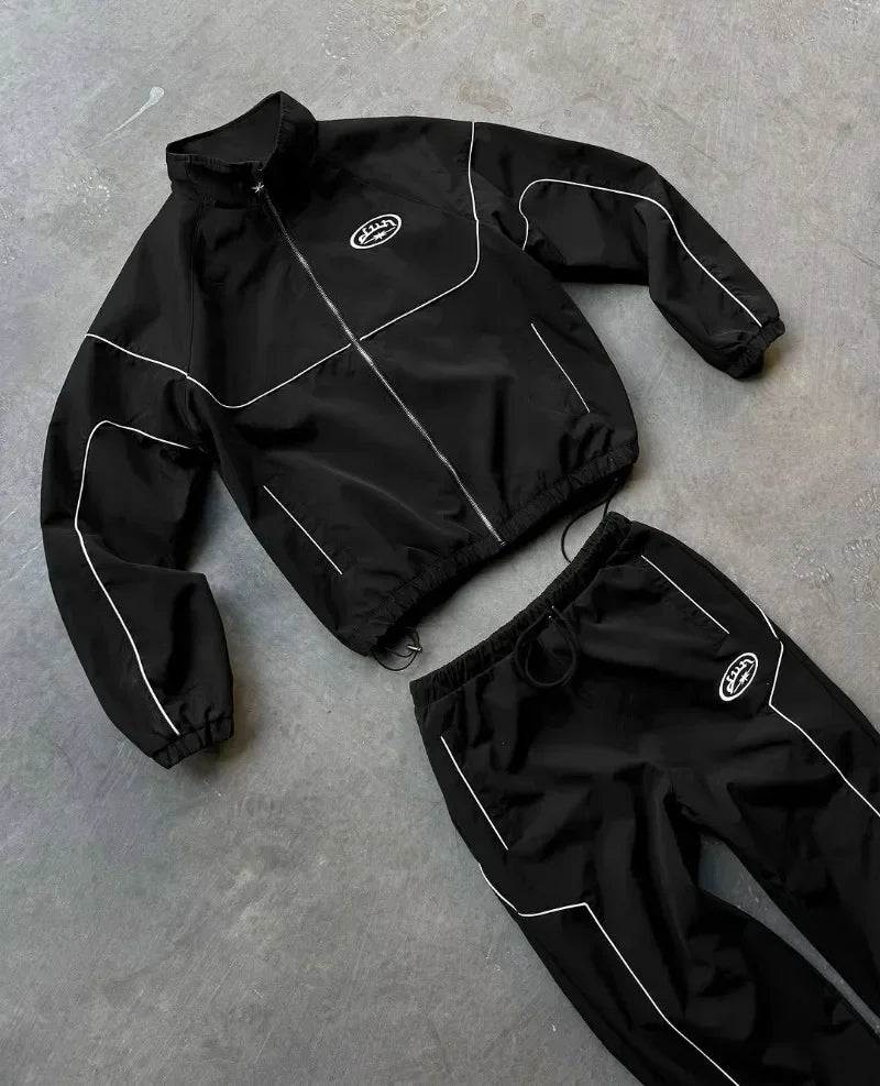Ensemble Rayé Streetwear Capuche Homme