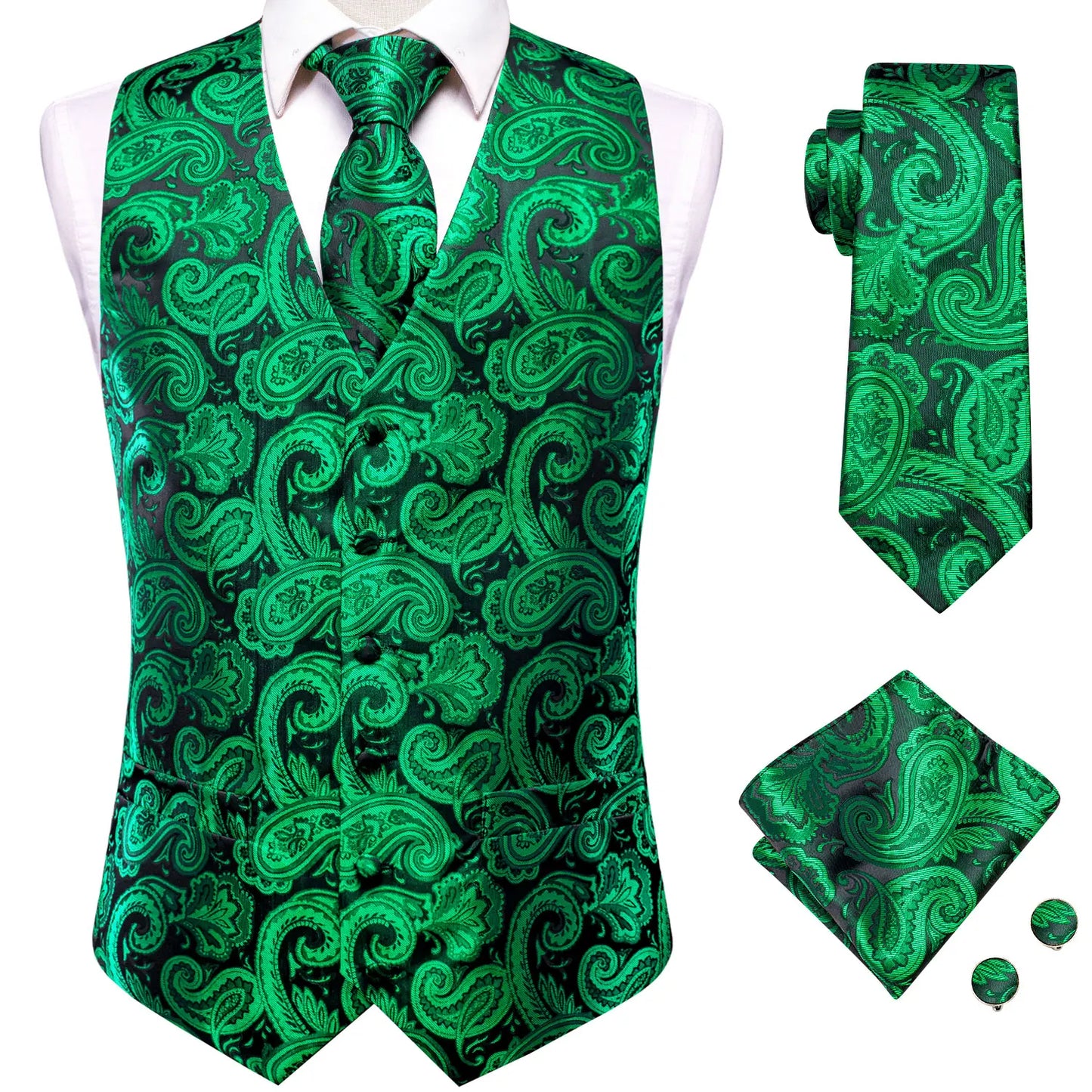 Gilet Cravate Hi-Tie Soie 4 Pieces
