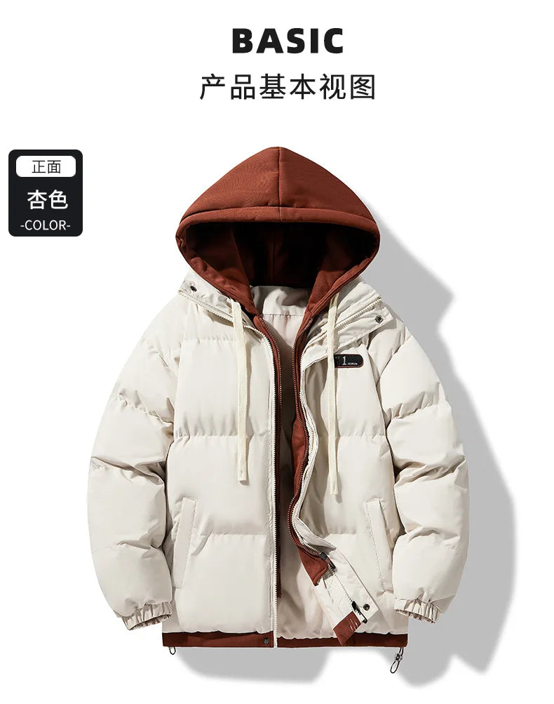 Manteau Faux 2 Pieces Homme Hiver Hood