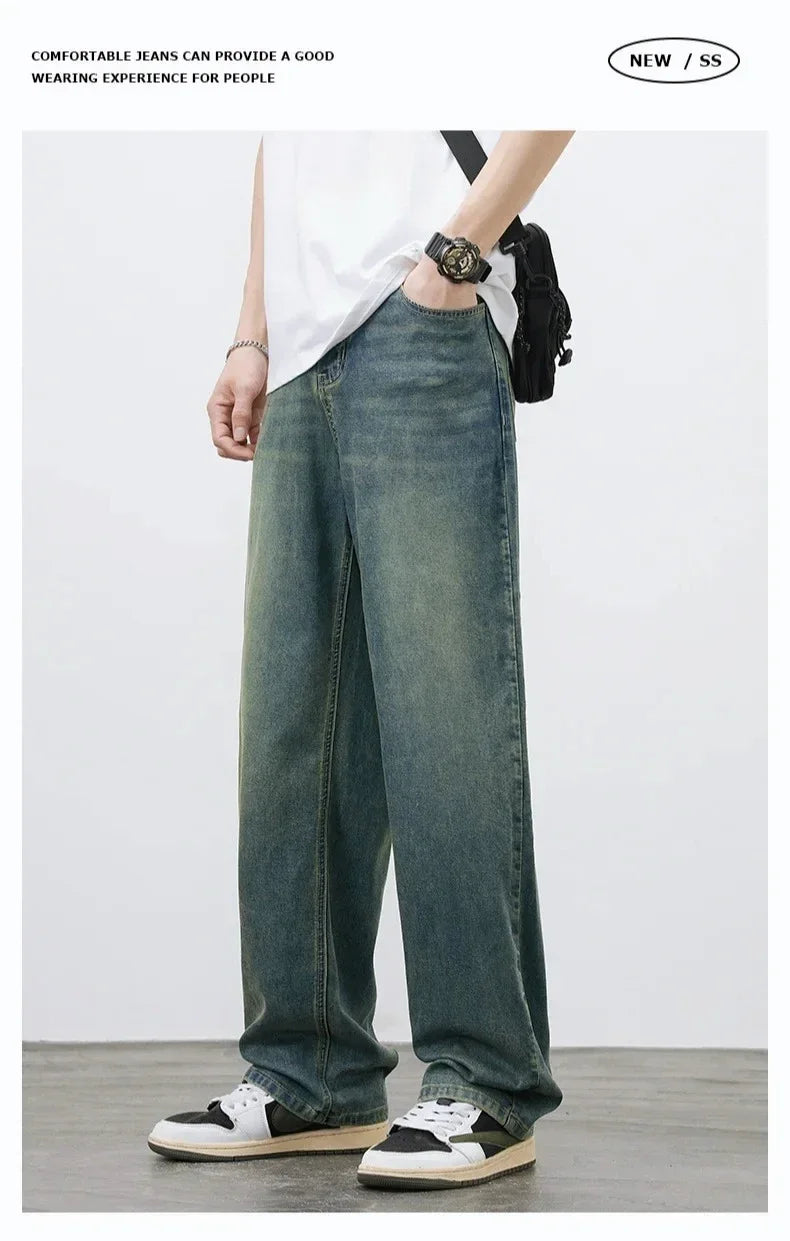 Jean Homme Wide Leg Old Blue Washed