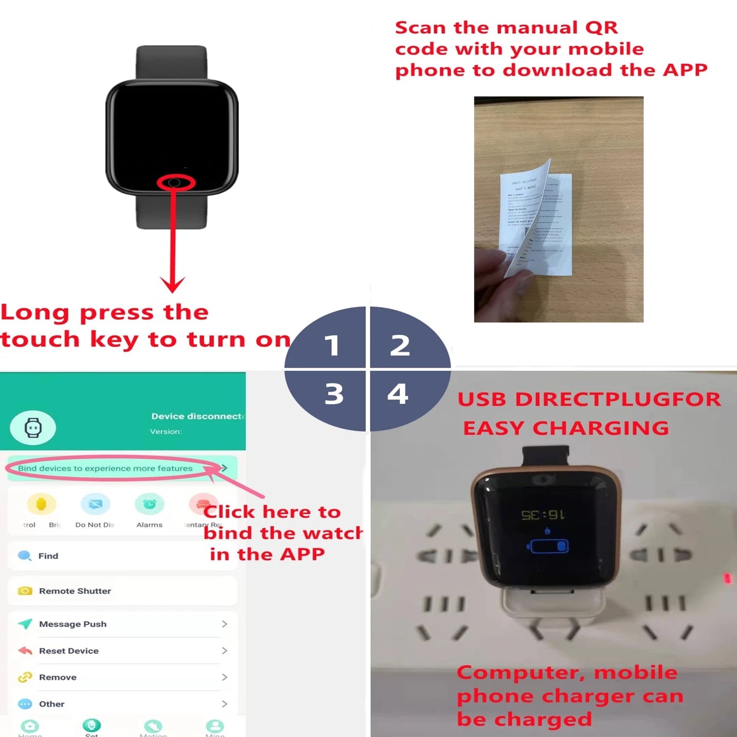 Smartwatch NexDeal S9 - Tracker Fitness & Notifications