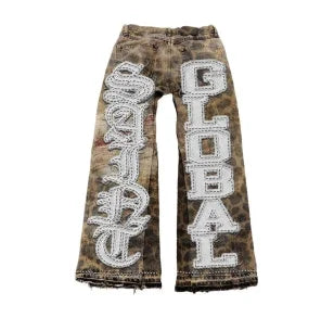 Jean Imprime Leopard Retro American