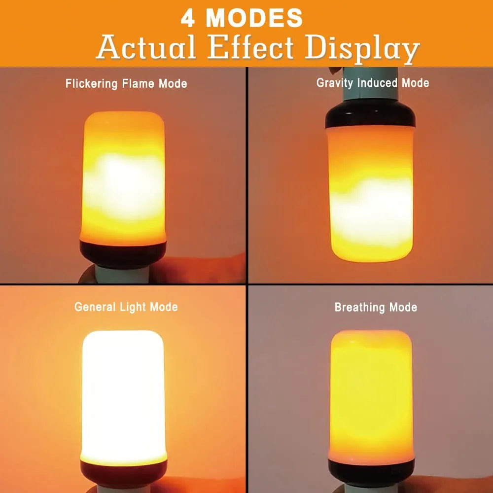 LED Flame Light Bulb 4 Modes E14 E27 Party LED Flame Effect Light Simulation Fire Lights Bulb KTV Festival Garden Decor lighting