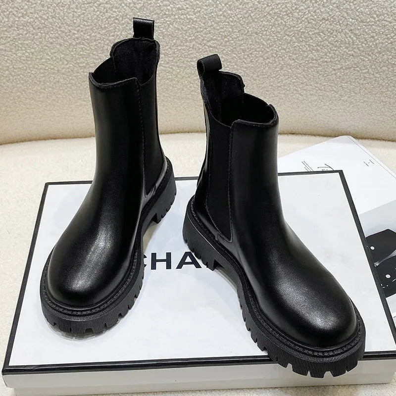 2024 Chelsea boots new thick-soled women's winter shoes for women autumn fashion thick-soled short boots for women