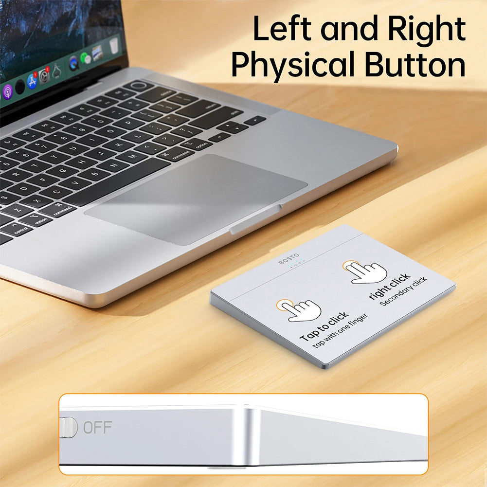 Portable Track Pad Multi-Gesture USB Touchpad Mouse Type-C Rechargeable Ergonomic Trackpad Mouse for Computer Notebook PC Laptop