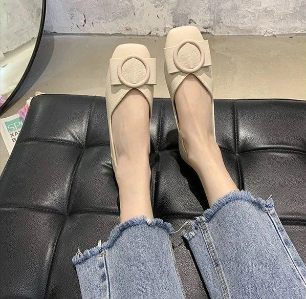 Shoes For Woman 2025 Flat Flats Women's Summer Footwear Low Heel Elegant Pointed Toe White On Promotion 39 Social Chic Point Hot