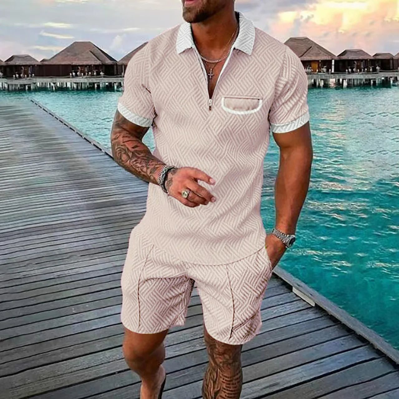 Ensemble Short Top 3D Digital Zippe
