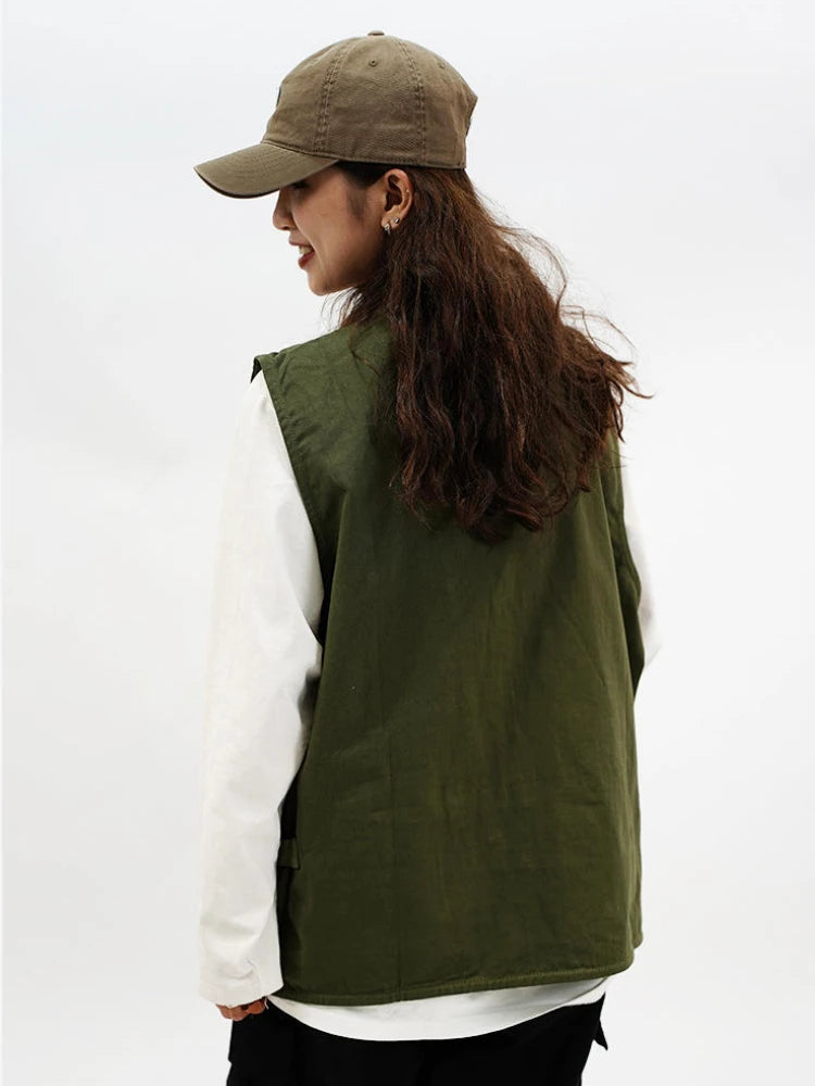 Techwear Vests Women Vintage Spring Autumn Coat Designed Couples All-match Sleeveless Outwear Japanese Harajuku Aesthetic Ins