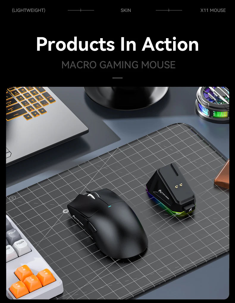 Souris Gaming Attack Shark X11 - Station de Charge RGB