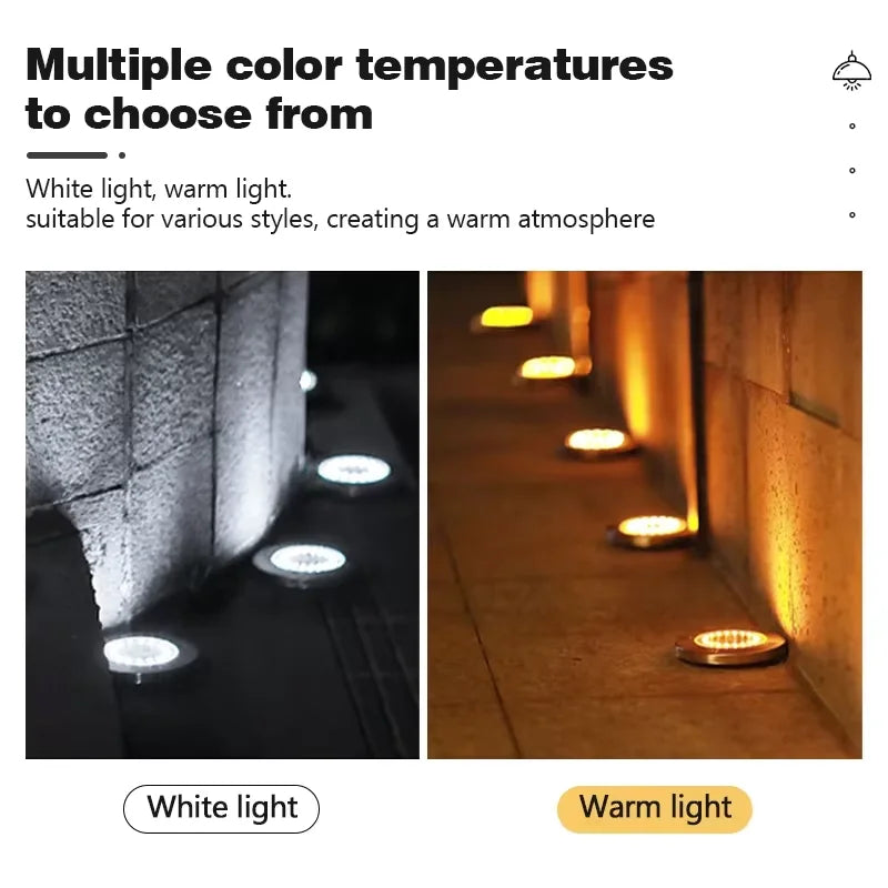 Lampe Solaire Disque LED Extérieur Jardin