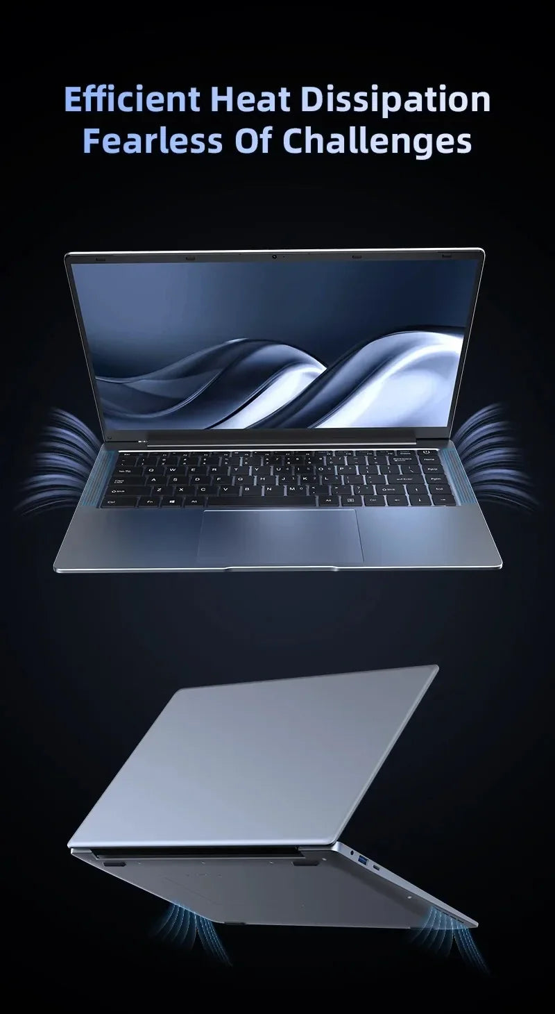 New Ultra Slim Laptop 14.1" 16GB RAM 2TB SSD Intel N3700 Notebook Gamer 1920*1080 Display Office Study Computer PC Windows 11 Pro