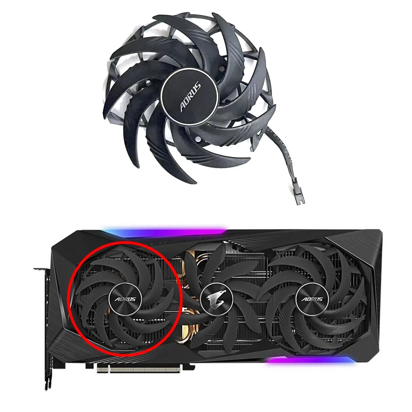 Graphics Card Fan PLD10015B12H 0.55A 4Pin for Gigabyte AORUS GeForce RTX 3070 3080 3090 XTREME RX 6800 6900 XT MASTER 16G