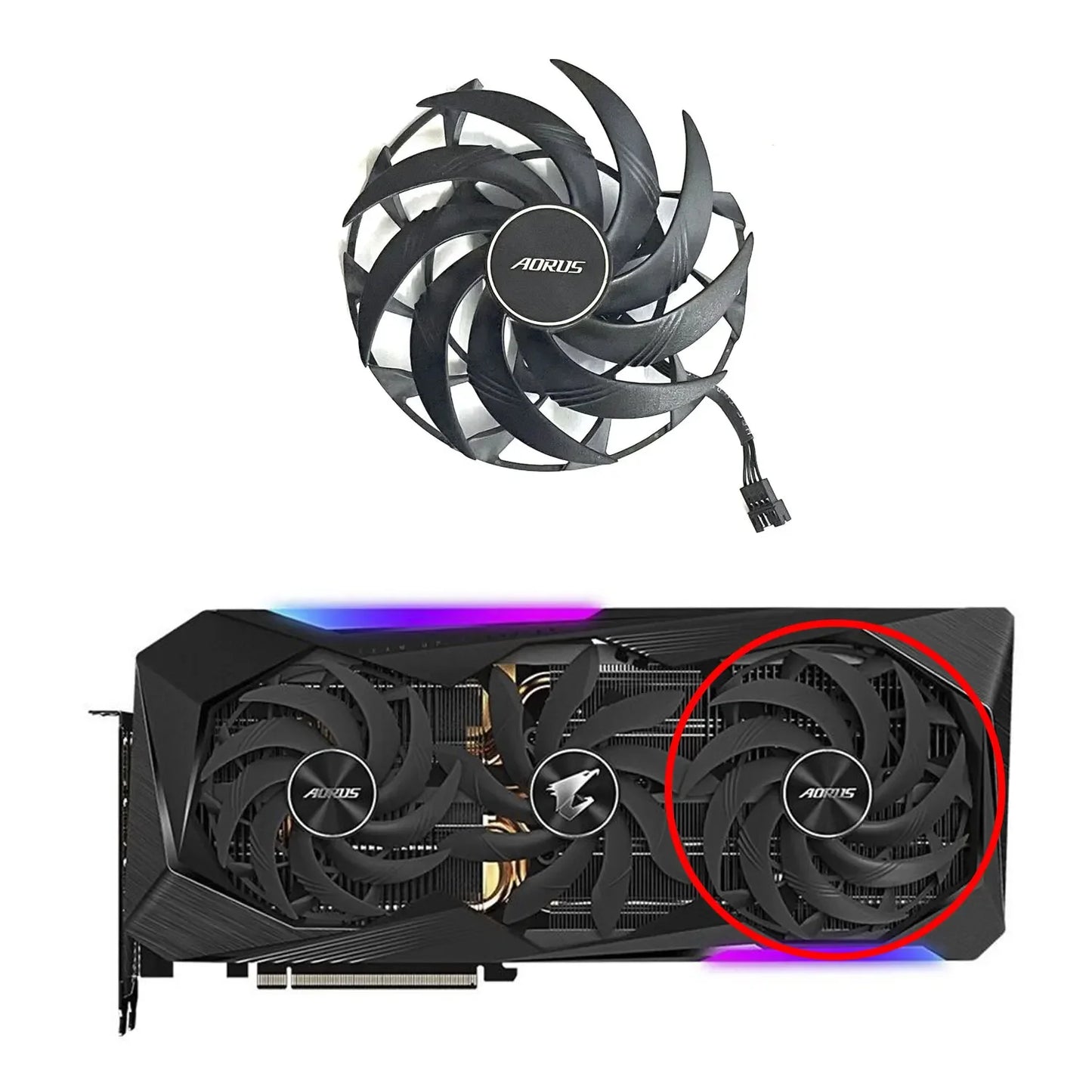 Graphics Card Fan PLD10015B12H 0.55A 4Pin for Gigabyte AORUS GeForce RTX 3070 3080 3090 XTREME RX 6800 6900 XT MASTER 16G